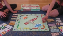 Photo of Monopoly board during a game