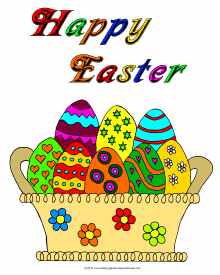 Image of Easter basket coloring picture